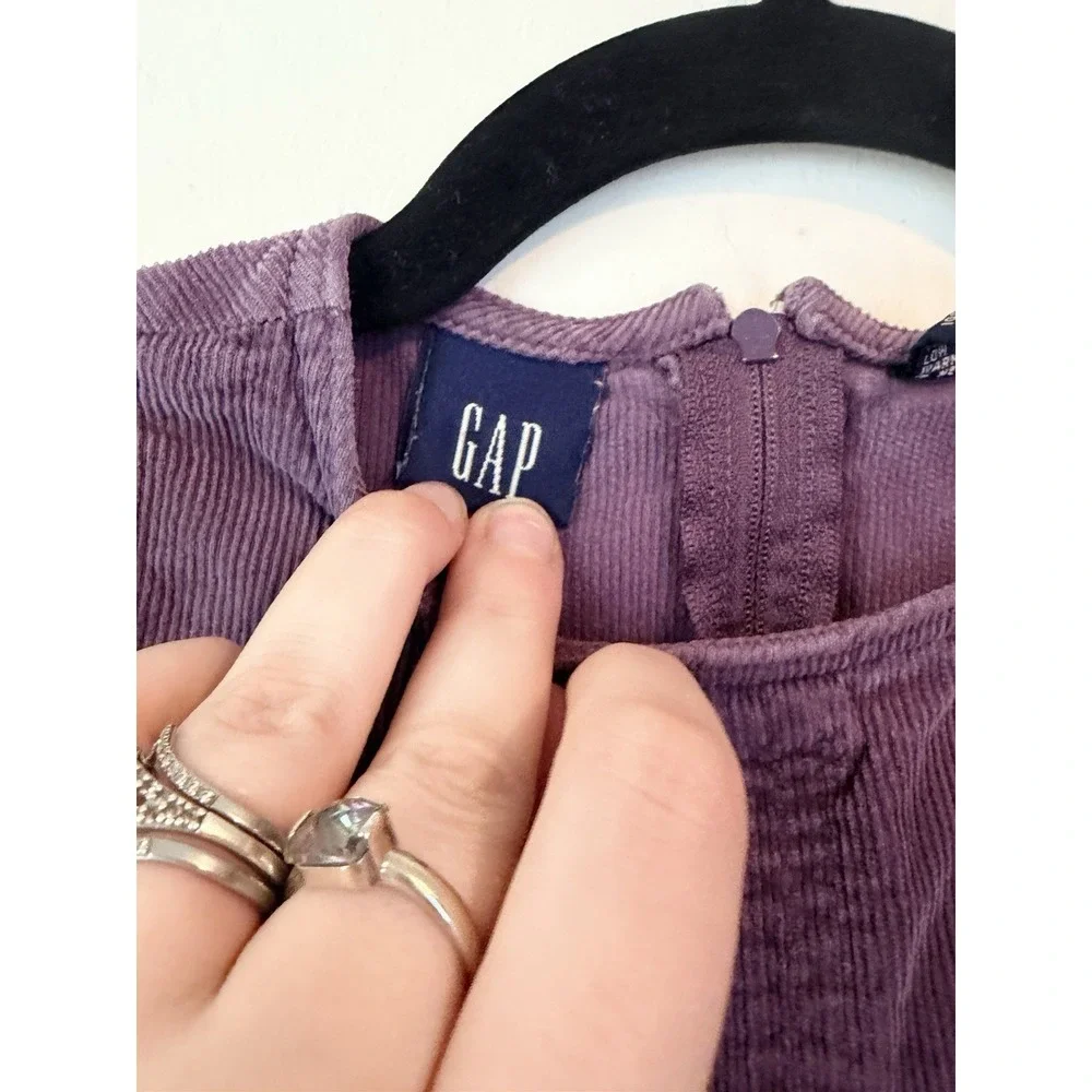 Vintage Gap Corduroy‎ Dress Girls Size Small Sleeveless Purple Knee Length Zip